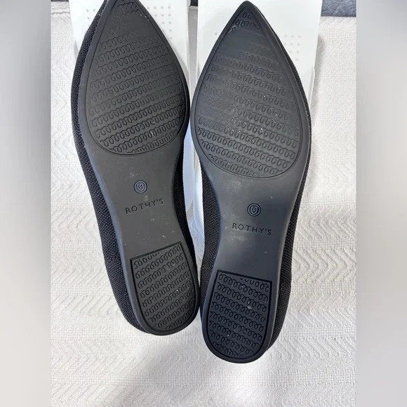 Rothy's Black Flats with Blue Highlights - Picture 3 of 5